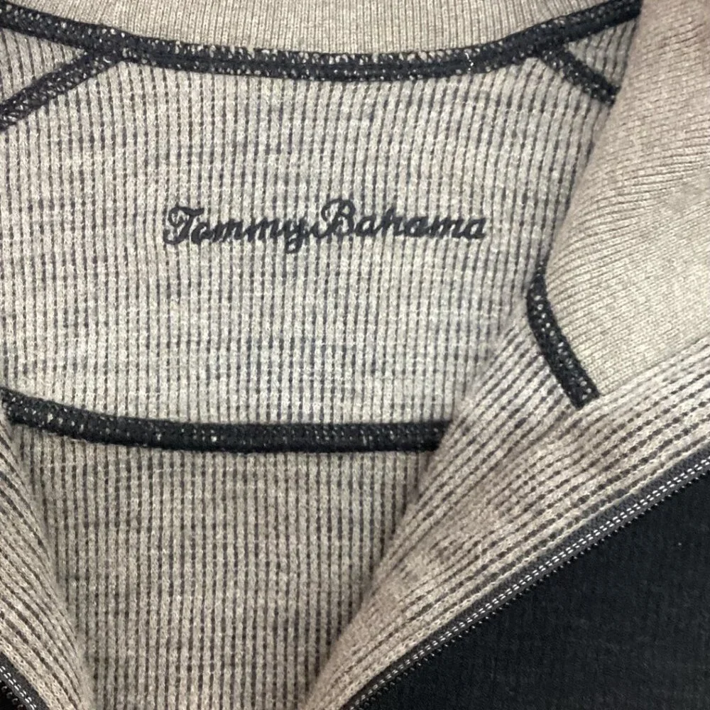 Tommy Bahama Black / Gray Flipshore Full Zip Reversable Vest - Size 2XLB / 2TGG‎